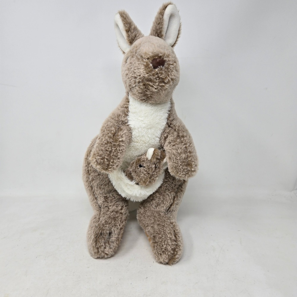 Portland Plush Kaya Kangaroo with Joey Stuffed Animal Heart Foot